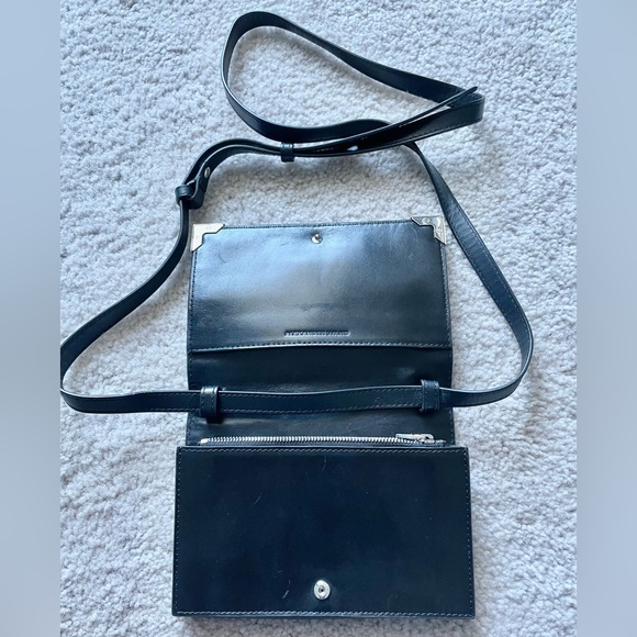 Alexander Wang Black Prisma Leather Wallet with Detachable Crossbody Strap - Picture 4 of 8